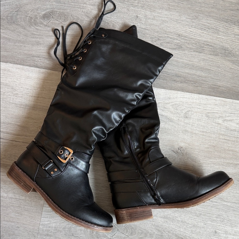 XOXO Black Over the Knee Boots